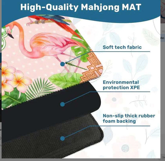 Midnight Floral Mahjong Mat | 31.5" x 31.5"