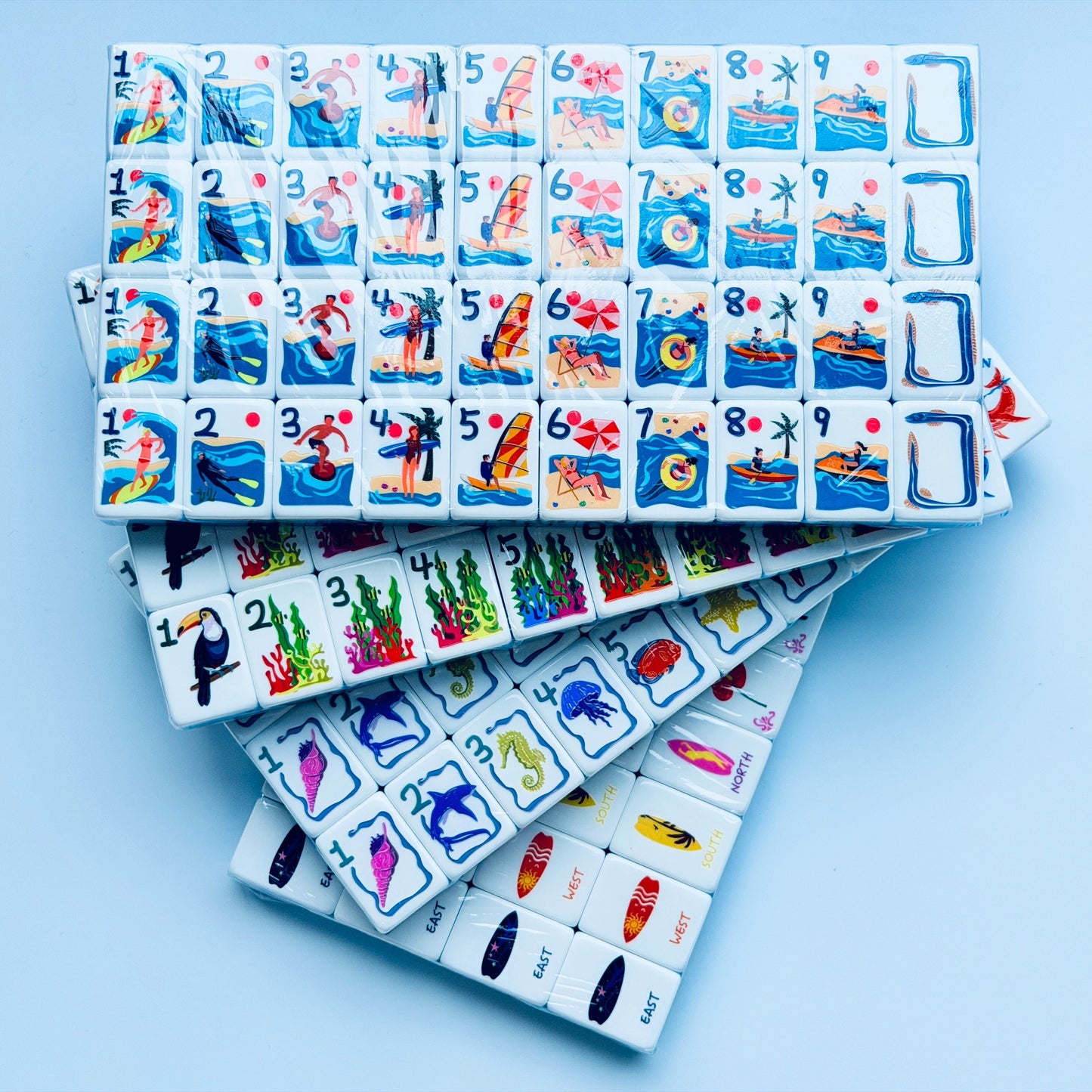 Coastal Ocean Luxury Mahjong Set | Premium Beach & Summer Vacation Tiles