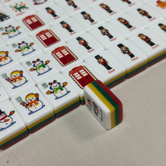 Christmas American Mahjong Set | Holiday Edition Tiles with Festive Winter Designs