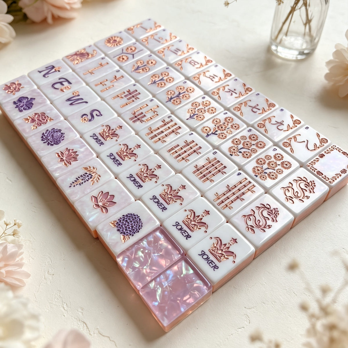 Purple Bloom American Mahjong Set – Pink & Purple Tiles