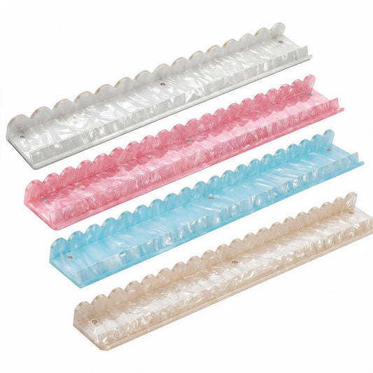 Luxury Acrylic Mahjong Rack & Pushers Set – Iridescent Shell Pattern with Scallop Pusher | 4 Pieces