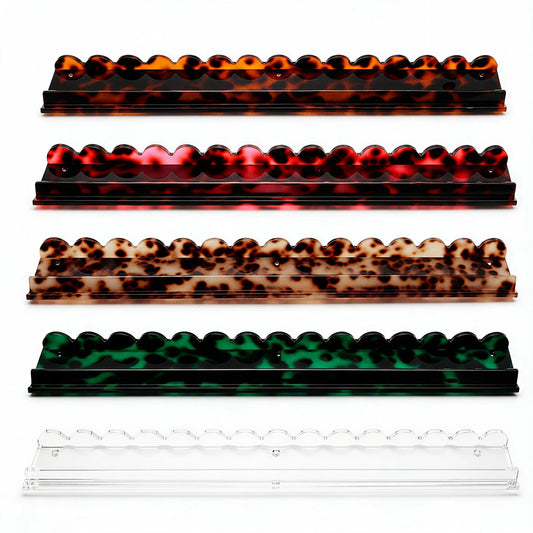 Premium Tortoiseshell Mahjong Rack with Magnetic Pusher & Wave Mahjong Holder | 4 Pieces set