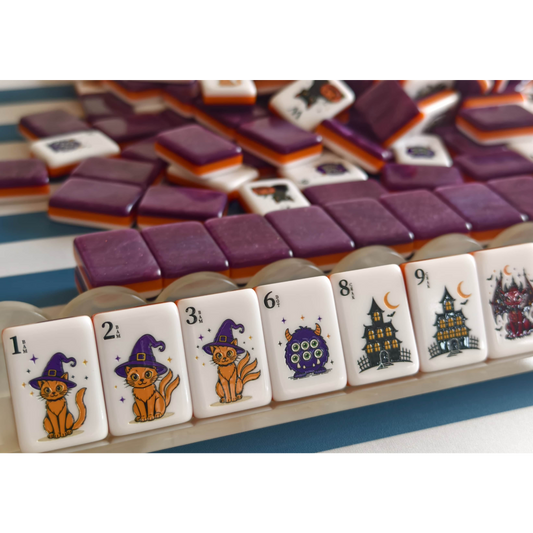 Spooky Witch & Haunted House Halloween American Mahjong