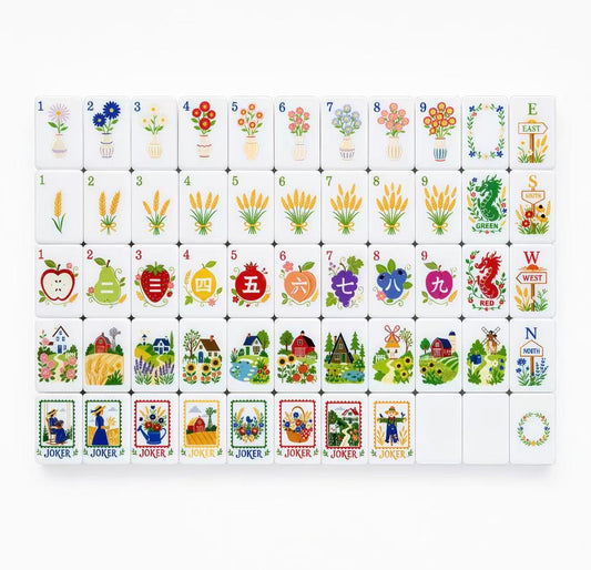 Modern Mahjong Set Americana Countryside Mahjong Set Premium American Pastoral Farmhouse Tiles 10