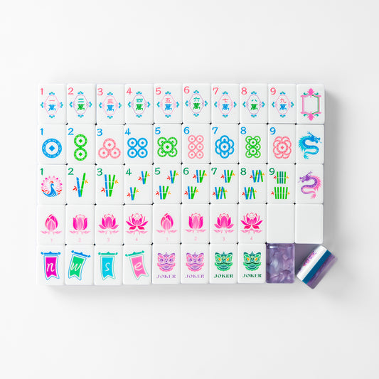 Modern Mahjong Set Lotus Purple Shell Mahjong Set 5