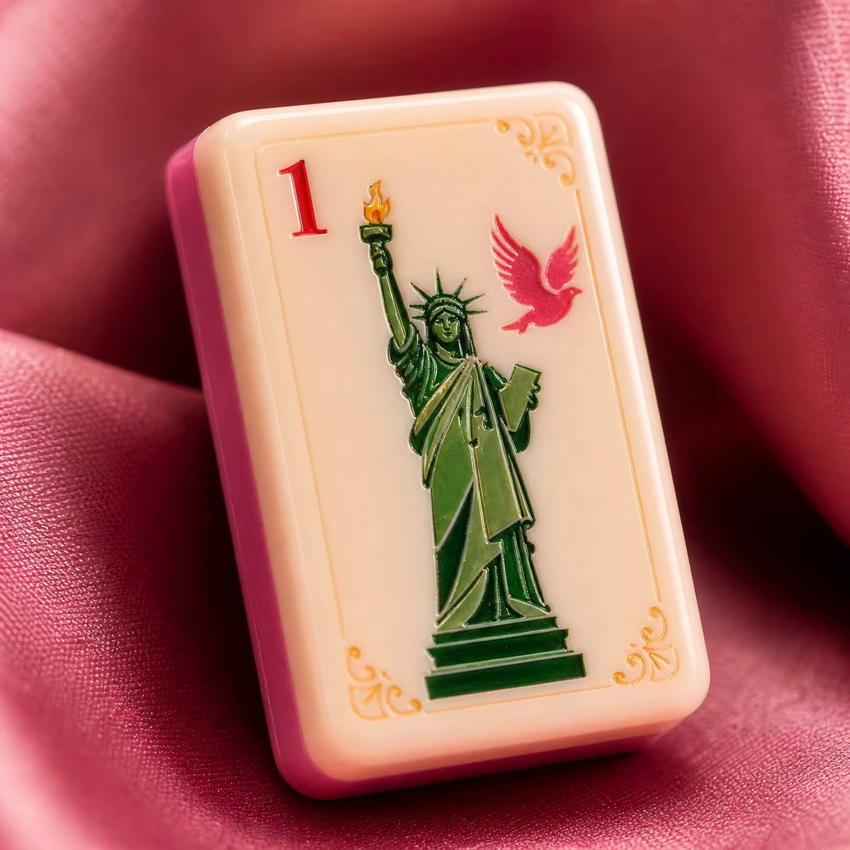 New York American Mahjong Set – NYC-Inspired Tiles with Pink Backs