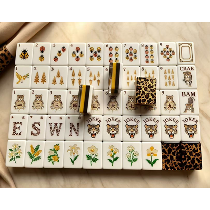 Black & Gold Leopard Print American Mahjong