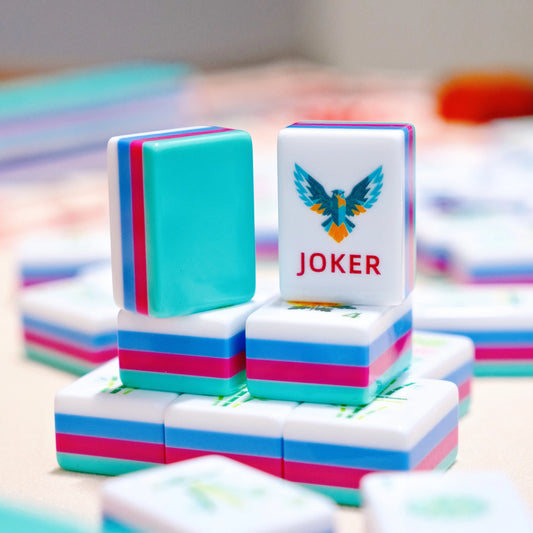 Modern Designer Mahjong Set – Colorful Tiles with Botanical