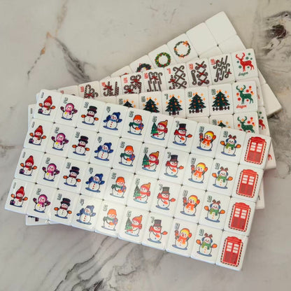 Christmas American Mahjong Set | Holiday Edition  Tiles with Festive Winter Designs