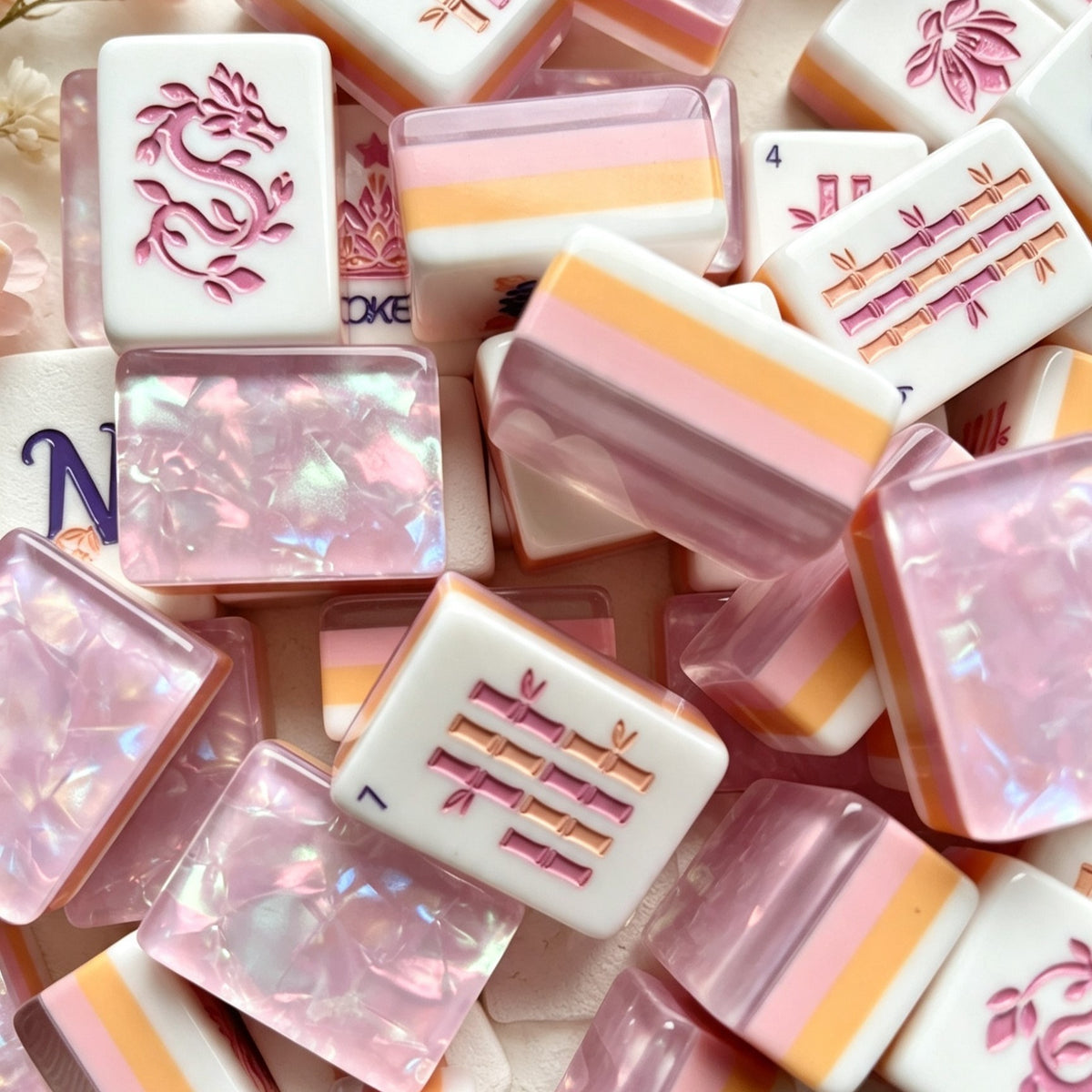 Purple Bloom American Mahjong Set – Pink & Purple Tiles