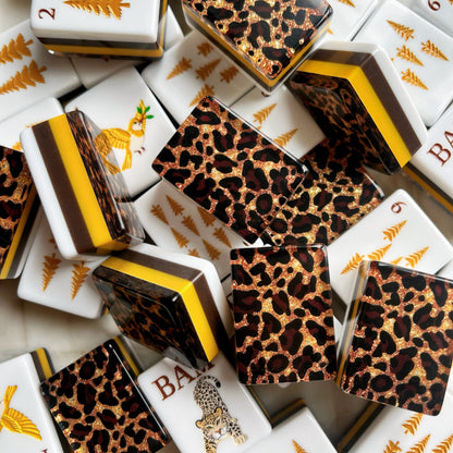 Black & Gold Leopard Print American Mahjong