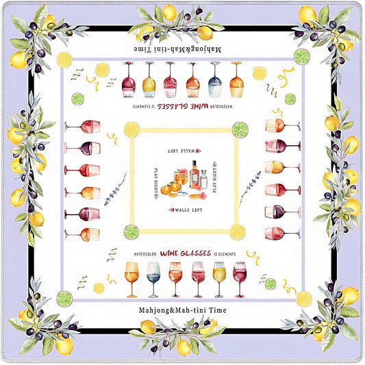 Wine Glasses Mahjong Mat | 31.5" x 31.5"