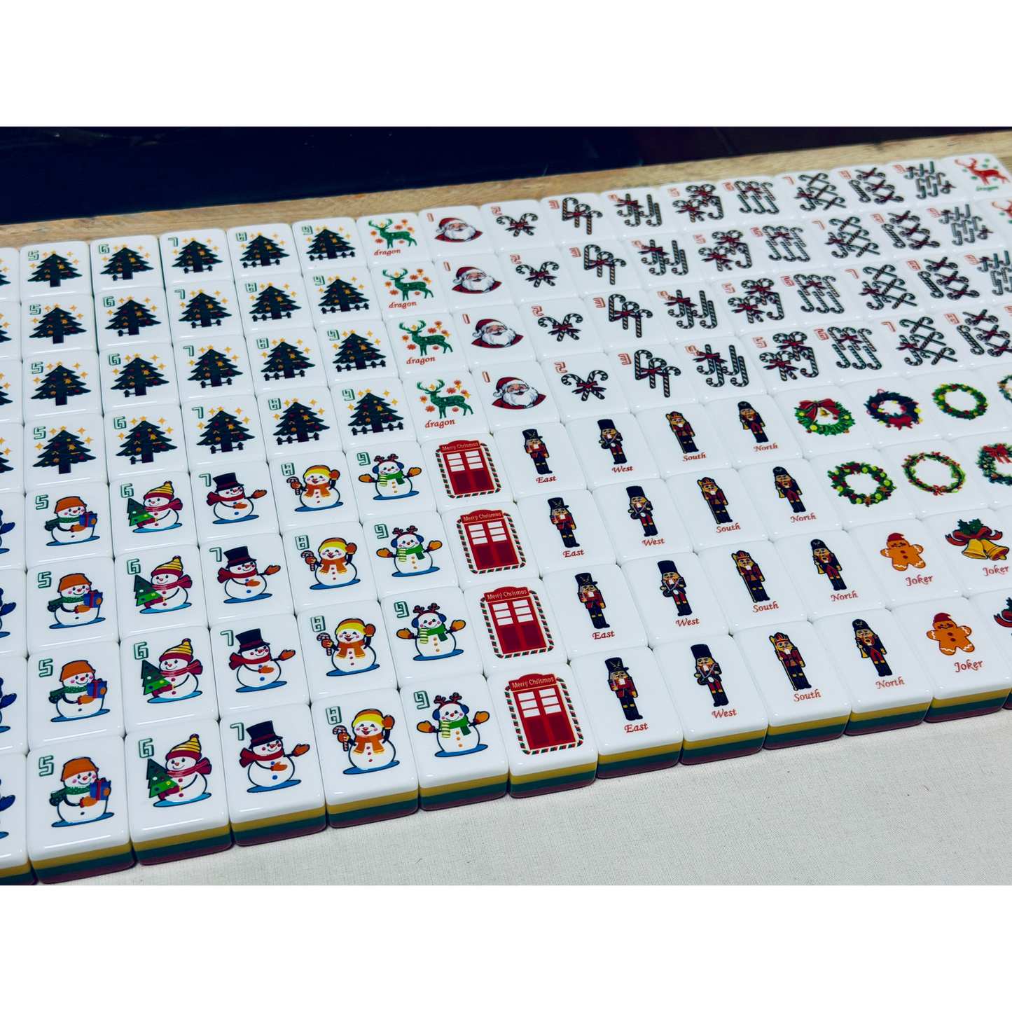 Christmas American Mahjong Set | Holiday Edition  Tiles with Festive Winter Designs