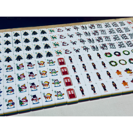 Christmas American Mahjong Set | Holiday Edition  Tiles with Festive Winter Designs