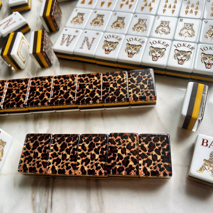 Black & Gold Leopard Print American Mahjong