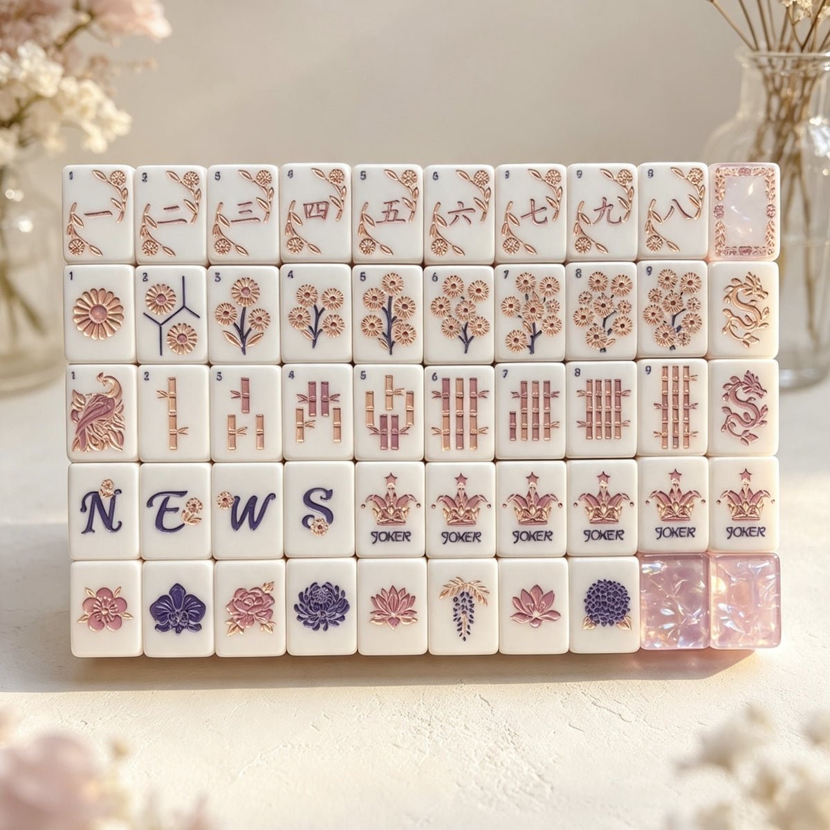 Purple Bloom American Mahjong Set – Pink & Purple Tiles