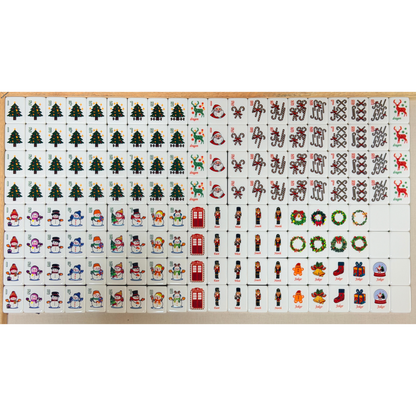 Christmas American Mahjong Set | Holiday Edition  Tiles with Festive Winter Designs