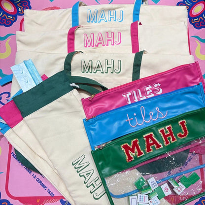 Canvas Mahjong Bag 3-Piece Set