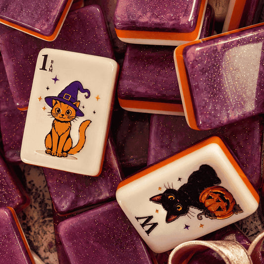 Spooky Witch & Haunted House Halloween American Mahjong