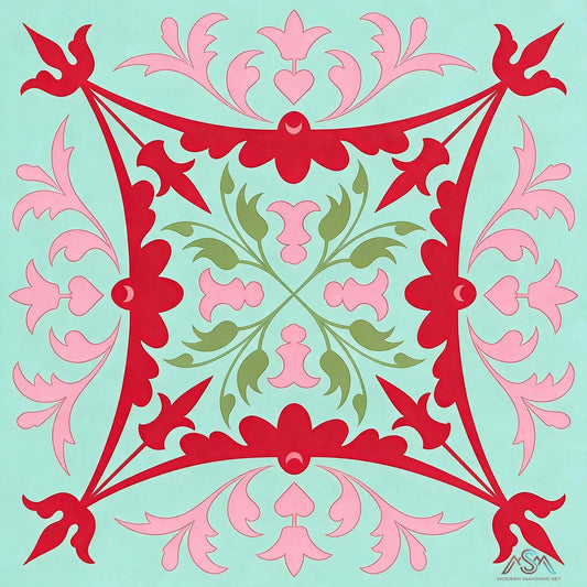 Crimson Garden Mahjong Mat