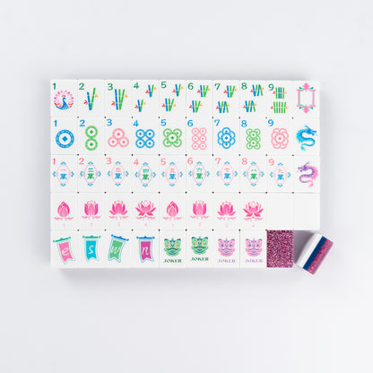 Purple Glitter Mahjong Set with Sparkle Tiles