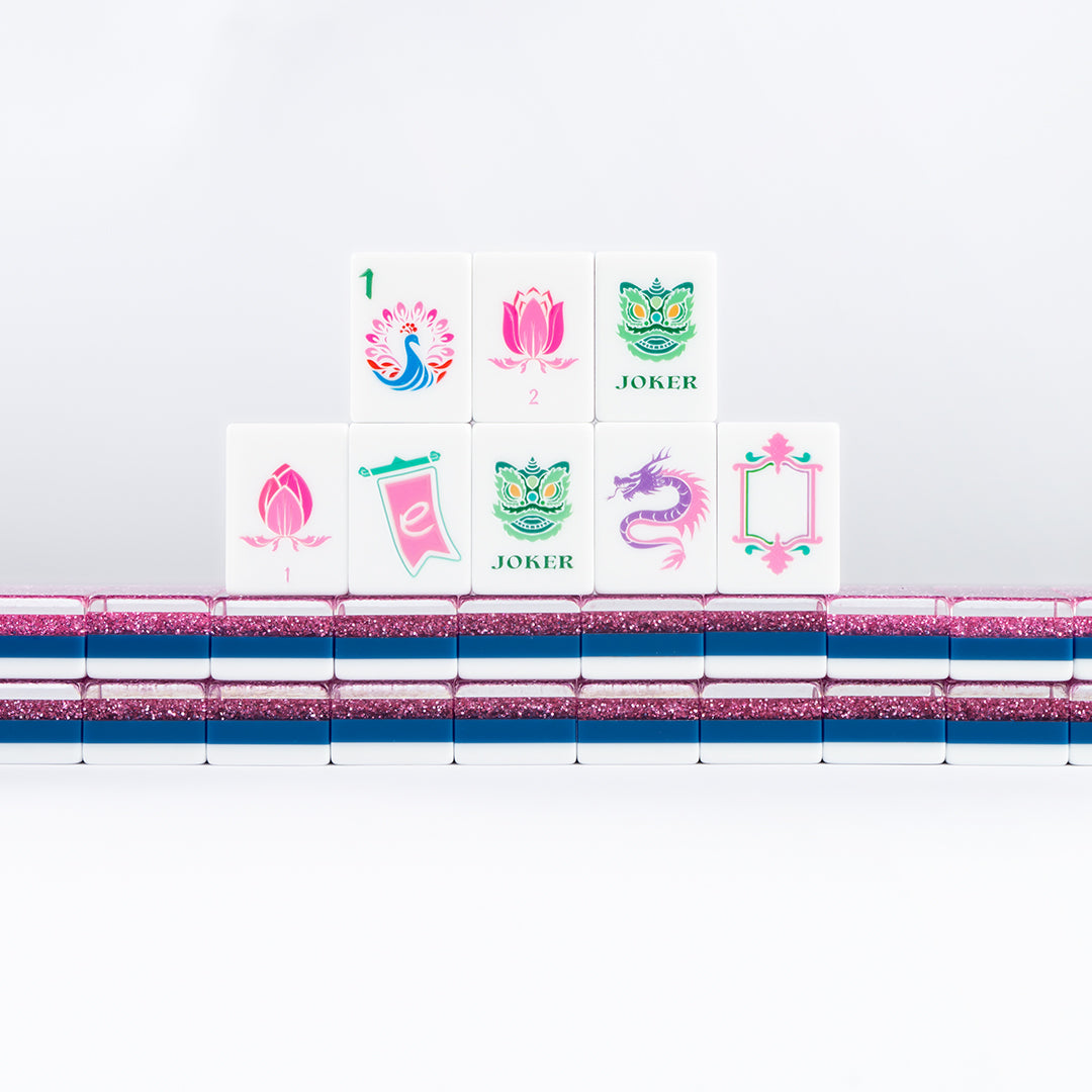 Purple Glitter Mahjong Set with Sparkle Tiles