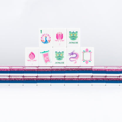 Purple Glitter Mahjong Set with Sparkle Tiles