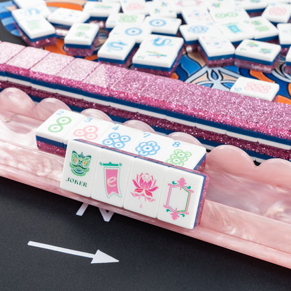 Purple Glitter Mahjong Set with Sparkle Tiles