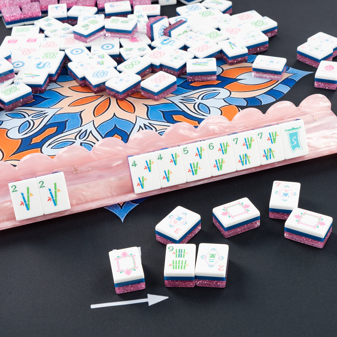 Purple Glitter Mahjong Set with Sparkle Tiles