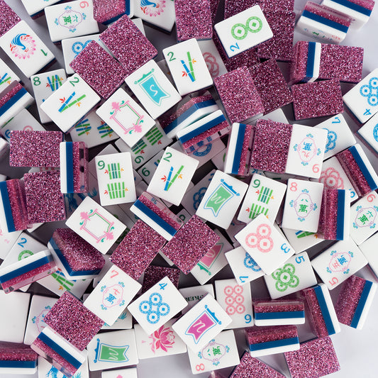 Purple Glitter Mahjong Set with Sparkle Tiles