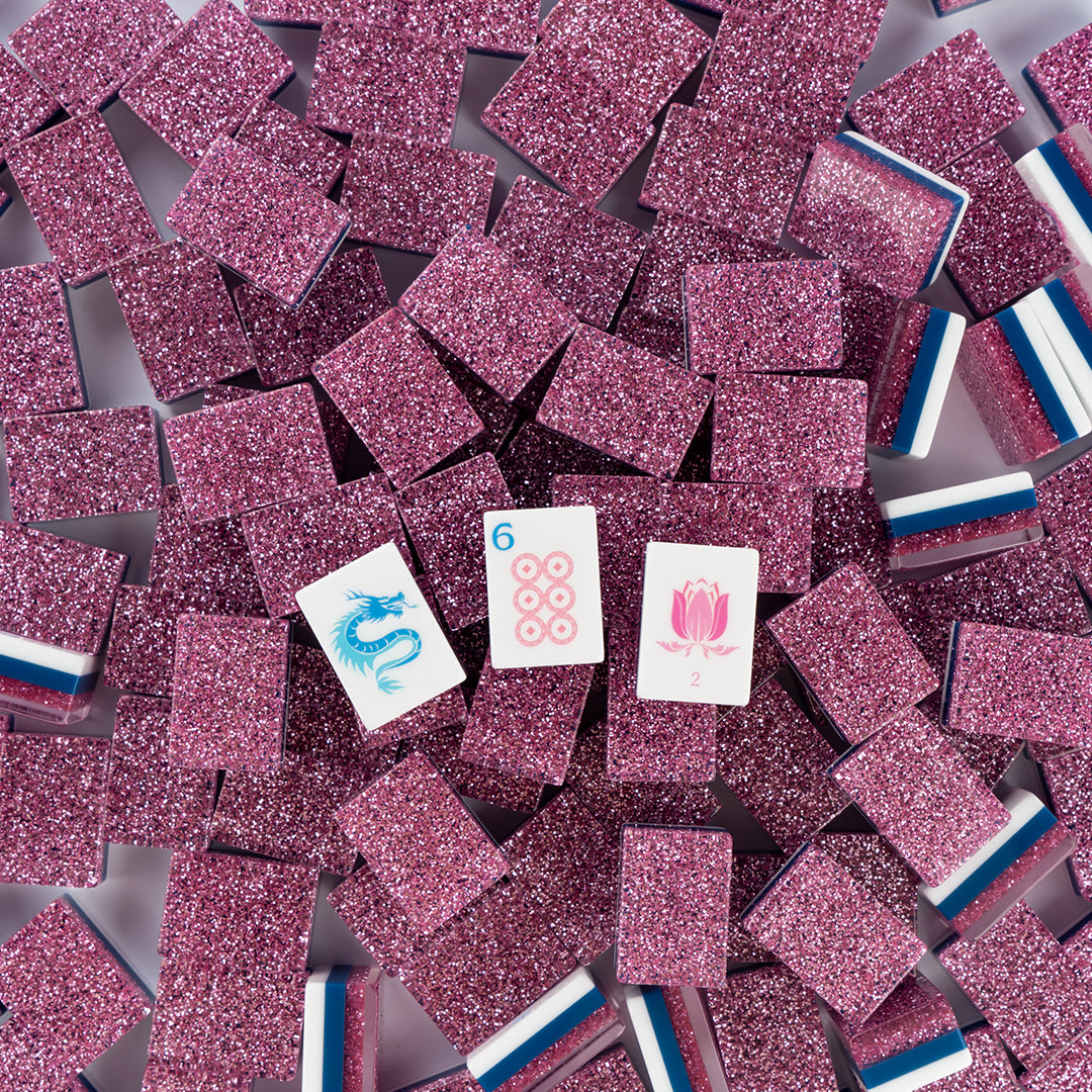 Purple Glitter Mahjong Set with Sparkle Tiles