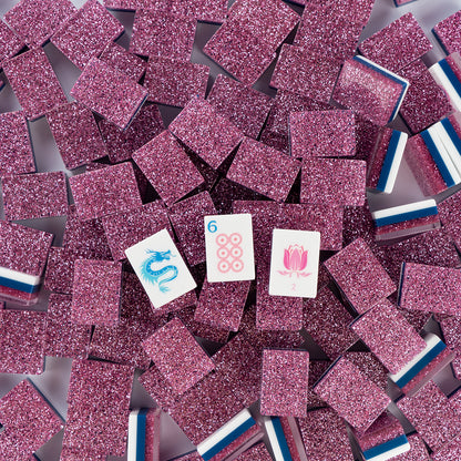 Purple Glitter Mahjong Set with Sparkle Tiles