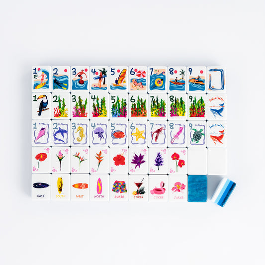 Coastal Ocean Luxury Mahjong Set | Premium Beach & Summer Vacation Tiles