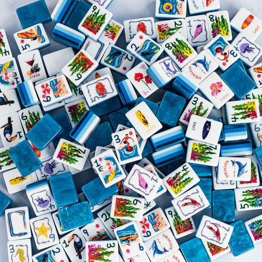 Coastal Ocean Luxury Mahjong Set | Premium Beach & Summer Vacation Tiles