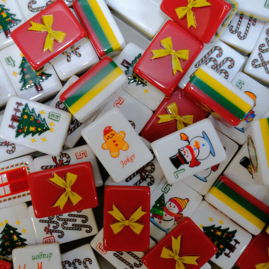 Christmas American Mahjong Set | Holiday Edition  Tiles with Festive Winter Designs