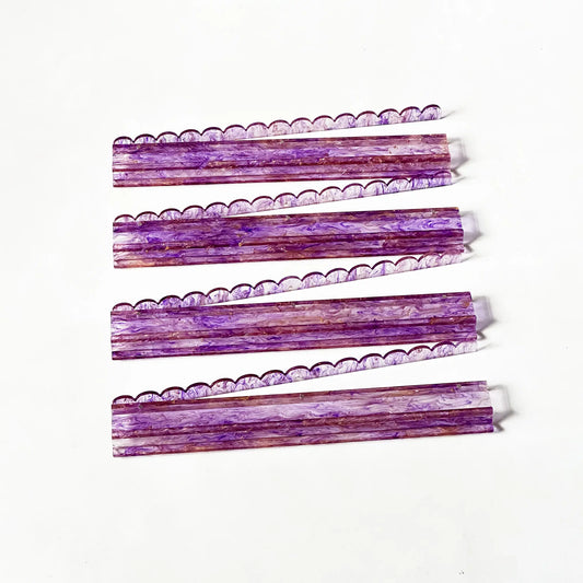 Luxury Acrylic Mahjong Rack & Pushers Set – Amethyst Gold Shimmer with WavePusher 1