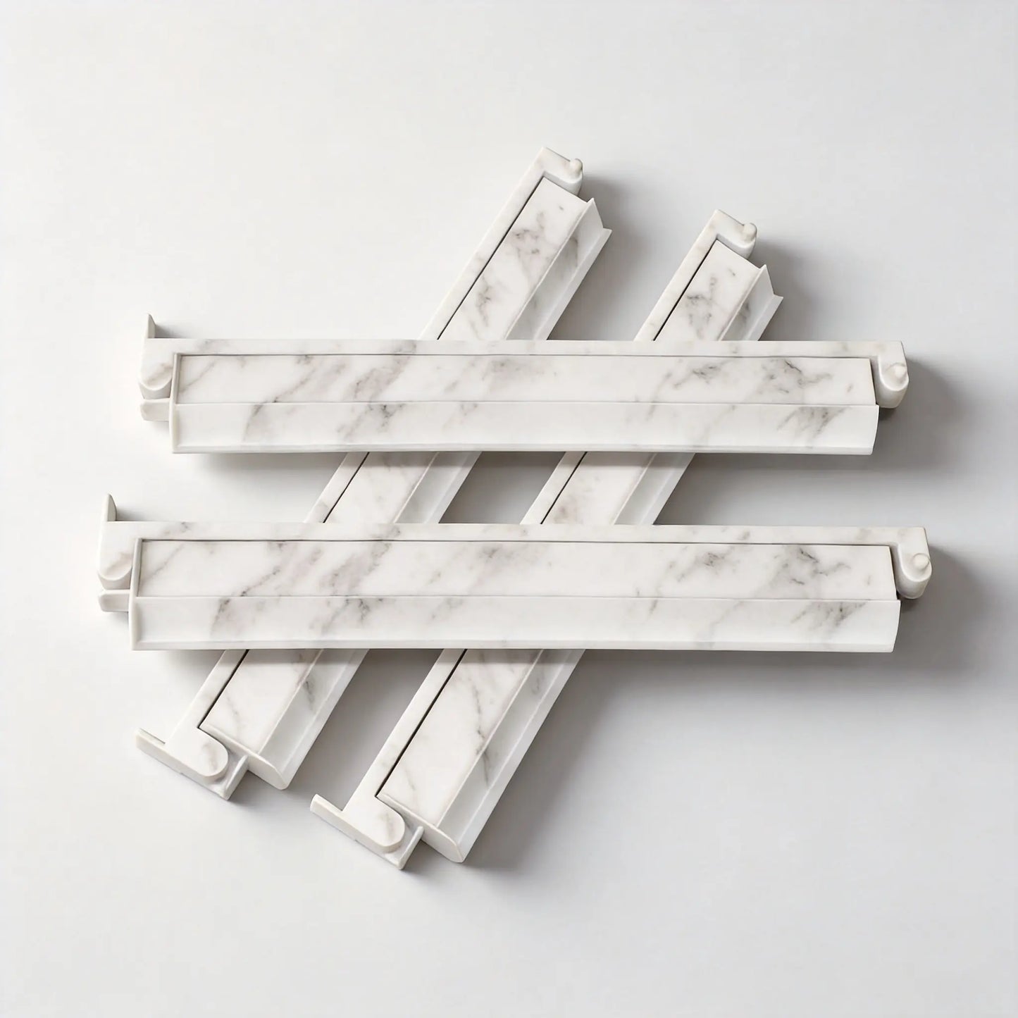 Mahjong Racks & Pushers CarraraWhiteMarbleABS