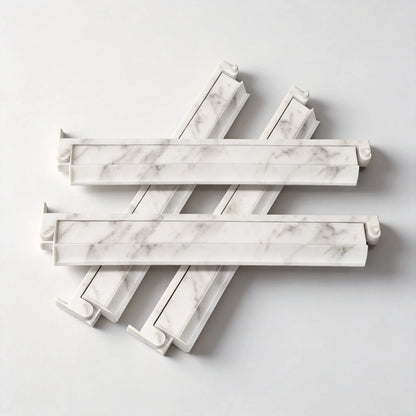 Mahjong Racks & Pushers CarraraWhiteMarbleABS
