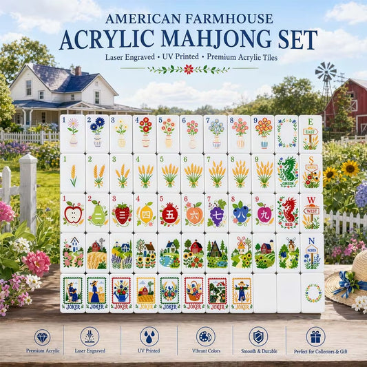 Modern Mahjong Set Americana Countryside Mahjong Set Premium American Pastoral Farmhouse Tiles 2