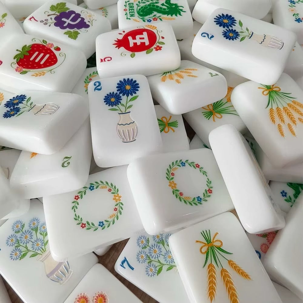 Modern Mahjong Set Americana Countryside Mahjong Set Premium American Pastoral Farmhouse Tiles 3