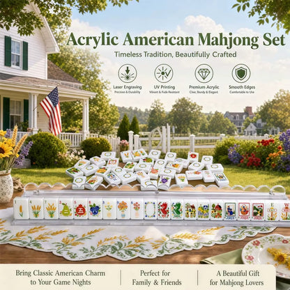 Modern Mahjong Set Americana Countryside Mahjong Set Premium American Pastoral Farmhouse Tiles 5