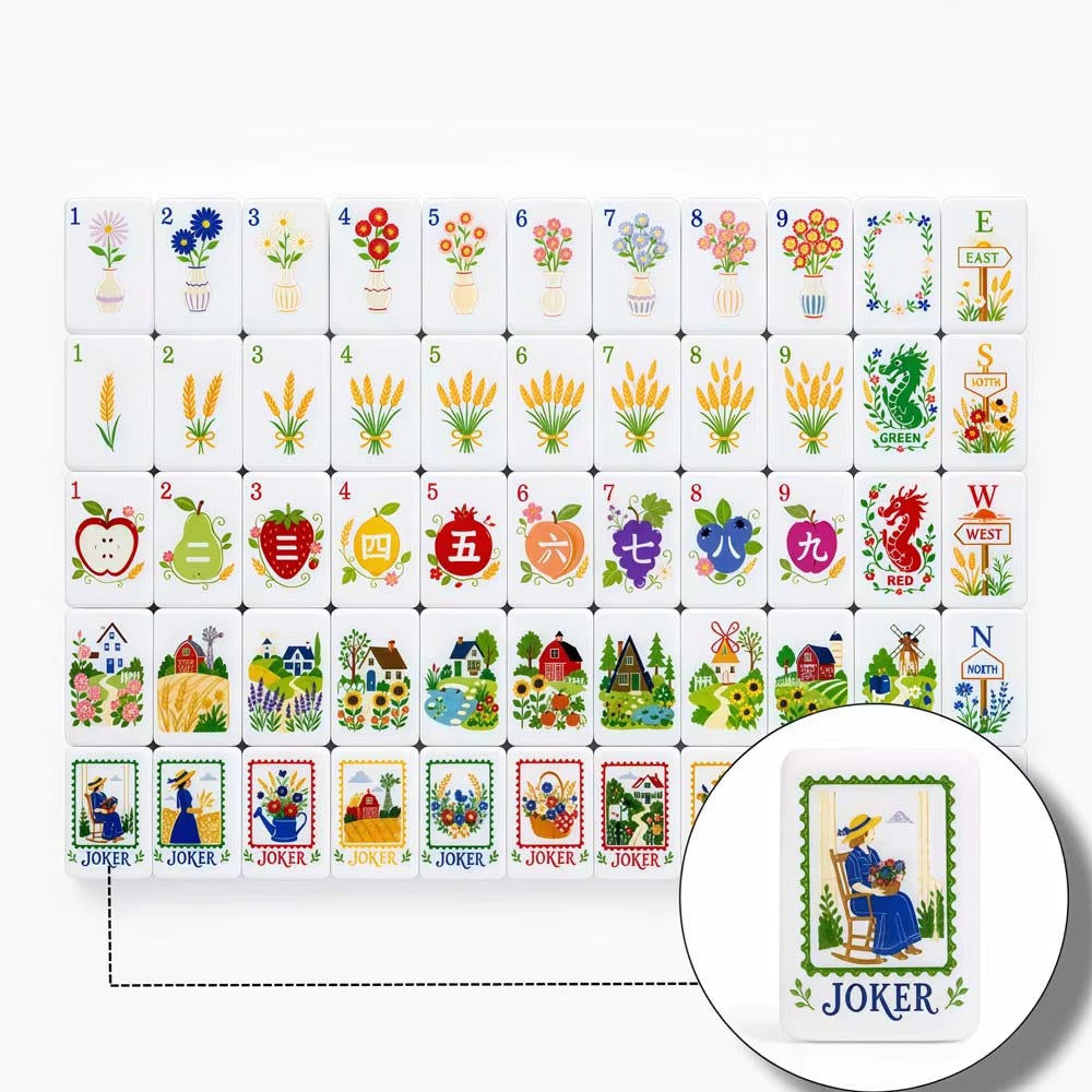 Modern Mahjong Set Americana Countryside Mahjong Set Premium American Pastoral Farmhouse Tiles 8