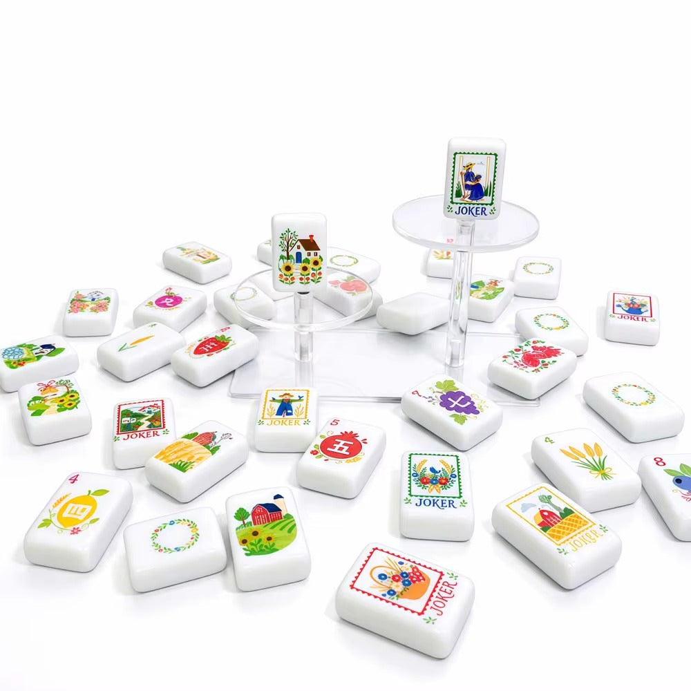 Modern Mahjong Set Americana Countryside Mahjong Set Premium American Pastoral Farmhouse Tiles 9