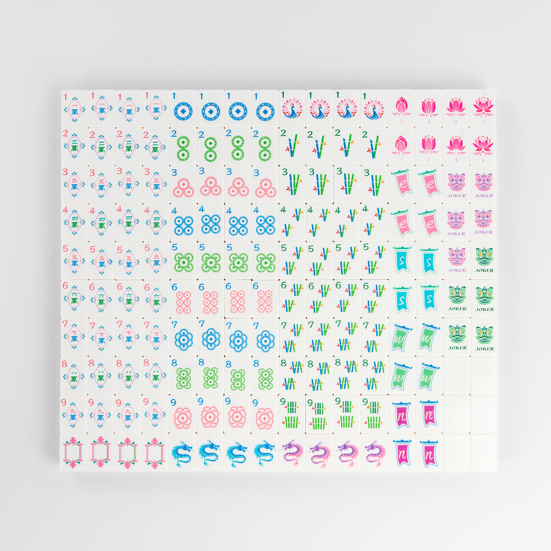 Modern Mahjong Set Apricot Glow Shell Mahjong Tiles Garden Collection 10