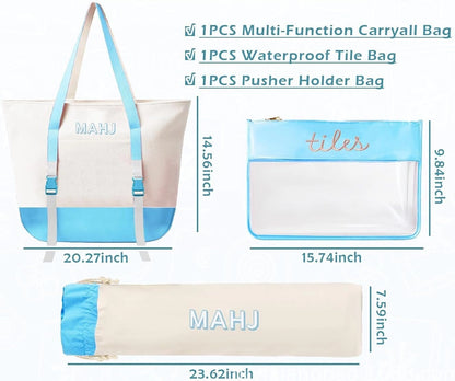 Modern Mahjong Set Canvas_Mahjong_Bag_3-Piece_Set 2