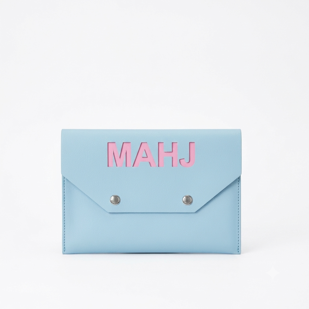 Modern Mahjong Set Card Bag Light Blue