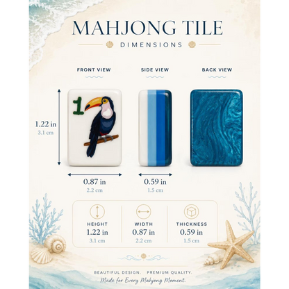 Modern Mahjong Set Coastal Ocean Luxury Mahjong Set Premium Beach & Summer Vacation Tiles 1
