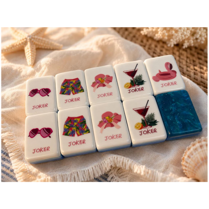 Modern Mahjong Set Coastal Ocean Luxury Mahjong Set Premium Beach & Summer Vacation Tiles 7