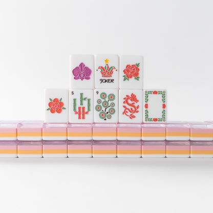 Modern Mahjong Set Daisy Pink Shell Mahjong Set 4