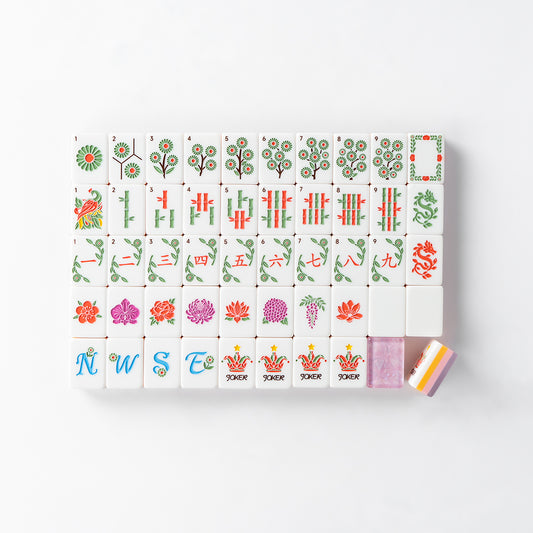 Modern Mahjong Set Daisy Pink Shell Mahjong Set 5